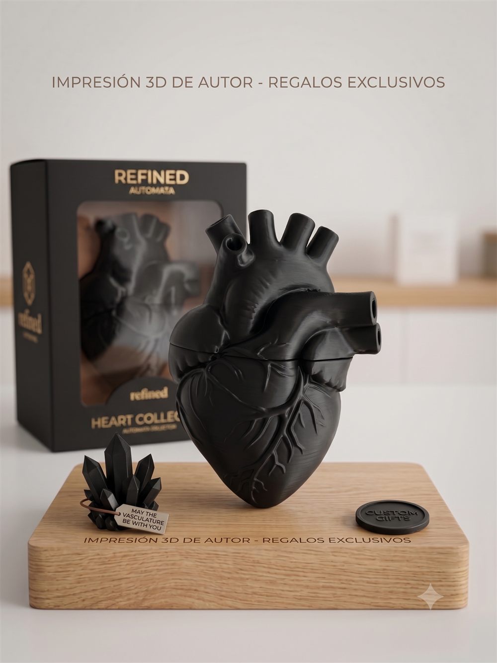 Corazón anatómico negro