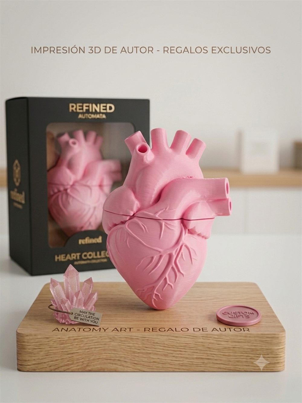 Corazón anatómico rosa