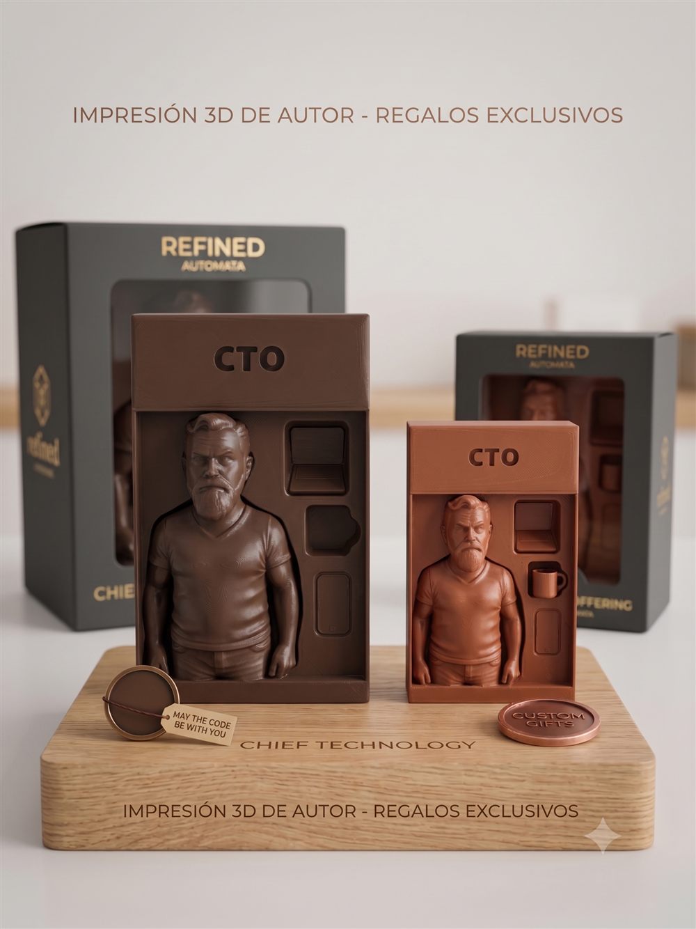 Dos tamaños del mismo retrato personalizado