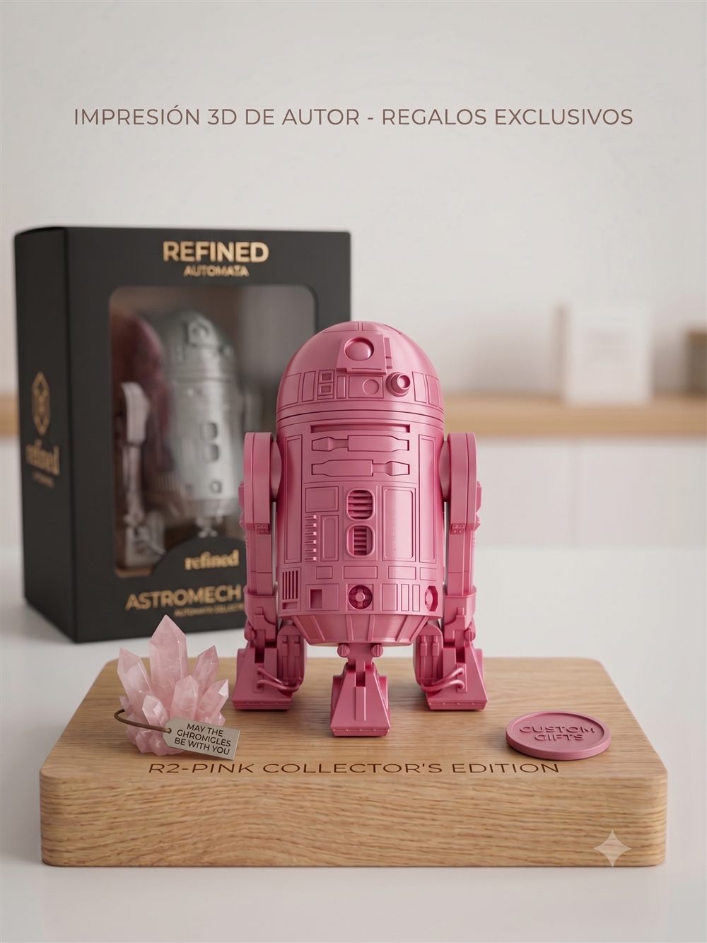 Droide astromecánico en rosa