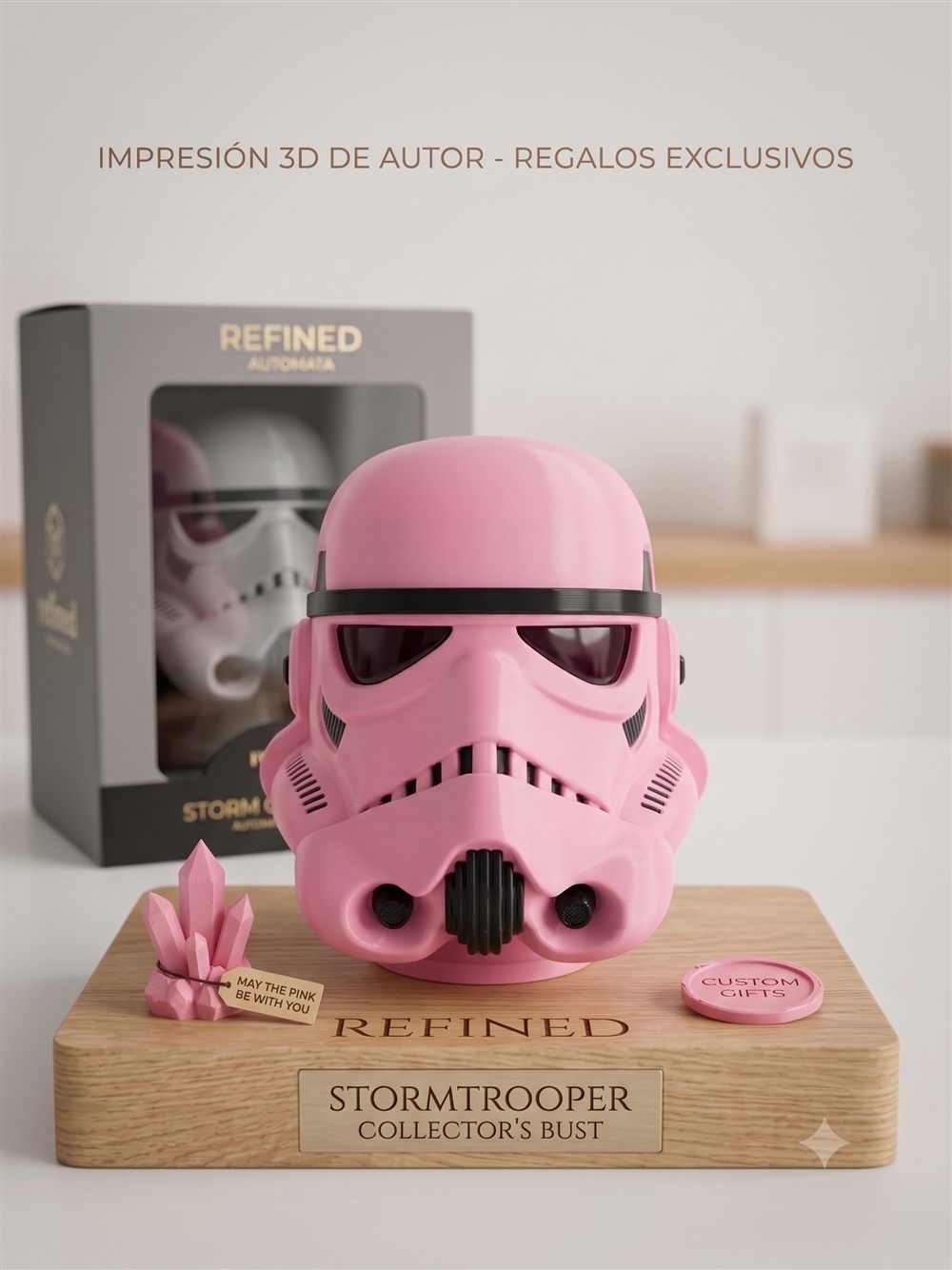 Casco de soldado en rosa